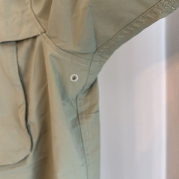 L.L. Bean Men Tropicwear Shirt Short-Sleeve UPF 50 green button down large tall - Picture 9 of 15